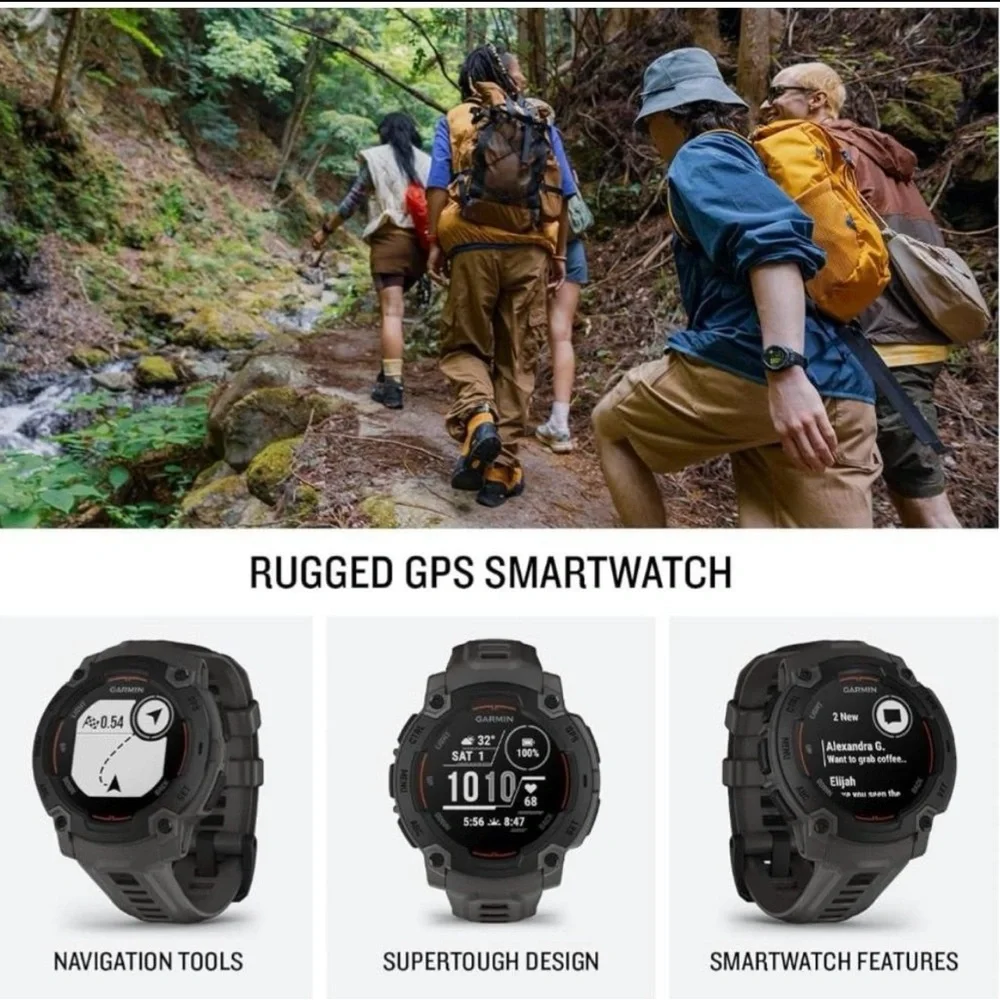 garmin instinct e series rugged GPS smartwatch in gray and black 40mm